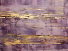 AI generated The painted wood grain texture is distressed and weathered with purple and gold. High-resolution. AI Generative photo