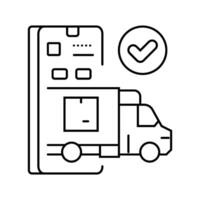 carrier selection logistic manager line icon vector illustration