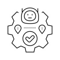 route optimization autonomous delivery line icon vector illustration