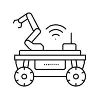 mobile robot autonomous delivery line icon vector illustration