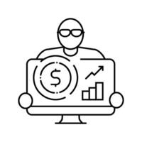 financial planner line icon vector illustration