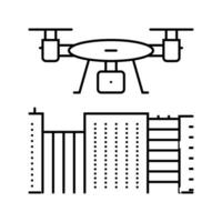 drone mapping line icon vector illustration