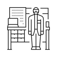 medical technologist at workbench line icon vector illustration