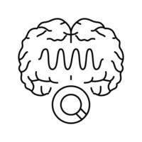 brain waves study line icon vector illustration