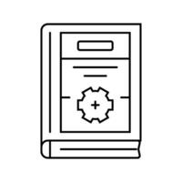 instruction manuals technical writer line icon vector illustration