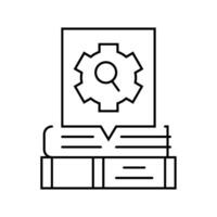 researching topics technical writer line icon vector illustration