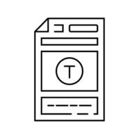 document templates technical writer line icon vector illustration