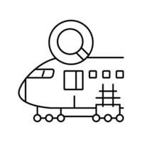 fuselaje examen aeronave línea icono vector ilustración