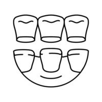 carillas dental procedimiento línea icono vector ilustración