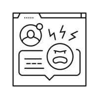 insulting comments cyberbullying line icon vector illustration