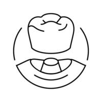 crown dental procedure line icon vector illustration
