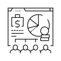 payroll processing line icon vector illustration