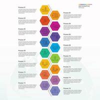 Infographic process design with icons and 16 options or steps. vector