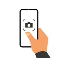 Hand holding smart phone, take pictures png