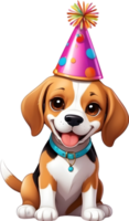 ai generato contento compleanno cane cartone animato png