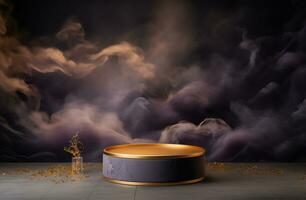 AI generated Podium Mockup Display with for product presentation, 3d Rendering Design g photo