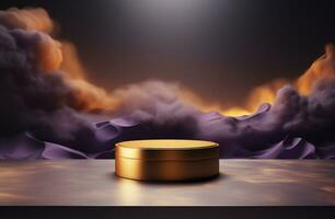 AI generated Podium Mockup Display with for product presentation, 3d Rendering Design g photo