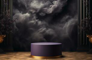AI generated Podium Mockup Display with for product presentation, 3d Rendering Design g photo