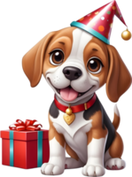 ai generado contento cumpleaños perro dibujos animados png