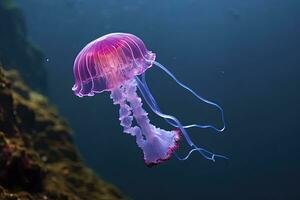 AI generated Mauve stinger purple jellyfish. AI Generated. photo