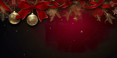 AI generated Christmas ball decoration background. AI Generated photo