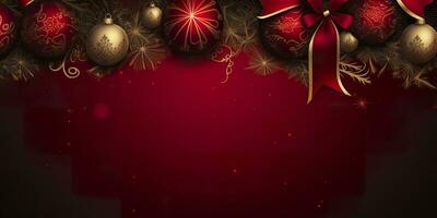 AI generated Christmas ball decoration background. AI Generated photo