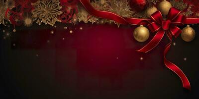 AI generated Christmas ball decoration background. AI Generated photo