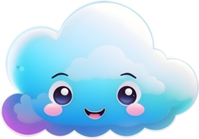 AI generated cartoon cute cloud png