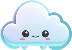 AI generated cartoon cute cloud png
