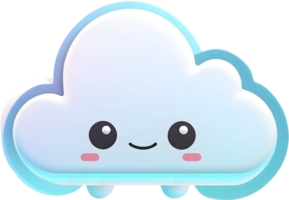 ai généré dessin animé mignonne nuage png