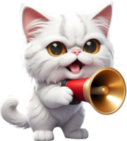 AI generated a cartoon cat with a megaphone png