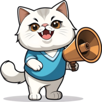 AI generated a cartoon cat with a megaphone png