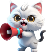 AI generated a cartoon cat with a megaphone png