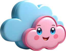 AI generated cartoon cute cloud png