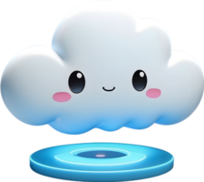 ai généré dessin animé mignonne nuage png