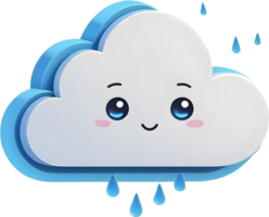 AI generated cartoon cute cloud png