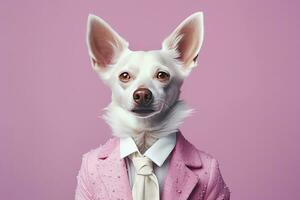 AI generated Pink colored dog. AI Generated photo