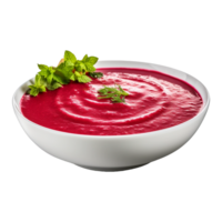 ai généré rouge tomate soupe dans une bol sur transparent Contexte - ai généré png