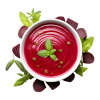 ai generado rojo tomate sopa en un cuenco en transparente antecedentes - ai generado png