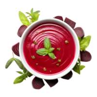 ai généré rouge tomate soupe dans une bol sur transparent Contexte - ai généré png