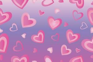 Modern abstract background with pink hearts. Vector illustration on a pink background.