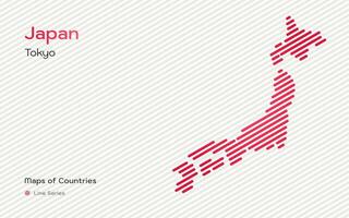 creativo moderno mapa de Japón. político mapa. capital tokio mundo países vector mapas, línea serie