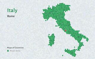 Saudi Italy with a capital of Rome Shown in a Mosaic Pattern vector
