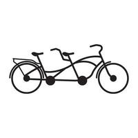 tándem bicicleta icono vector