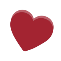 ai genererad spelar poker en platt hjärta kort ikon för tillämpningar och webbplatser, mjuka röd hjärta, generativ ai png