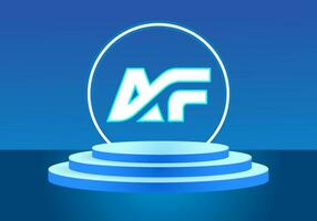Letter AF blue logo sign. Vector logo design for business.