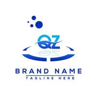 Letter QZ blue logo Professional for all kinds of business vector