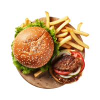 ai généré savoureux Burger sur transparent Contexte - ai généré png