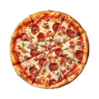 ai genererad runda pizza på transparent bakgrund - ai genererad png