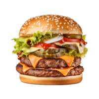 ai généré savoureux Burger sur transparent Contexte - ai généré png